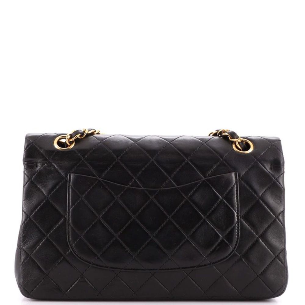 Chanel Vintage Classic Double Flap Bag Quilted Lambskin Medium Black - Picture 4 of 9